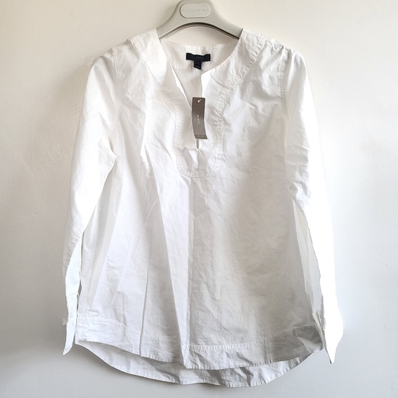 New With Tag J.Crew Tunic Poplin 100% Cotton White Style H8837 NWT Size Small - Picture 4 of 10